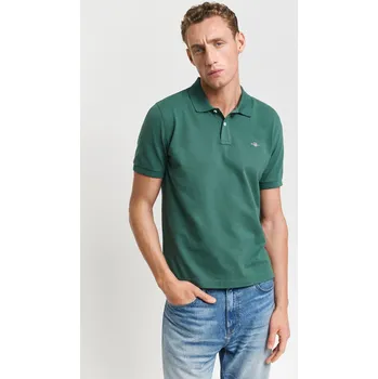 Pánská košile POLOKOŠILE GANT REG SHIELD SS PIQUE POLO WOODY GREEN