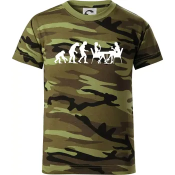 Evoluce vína ženy - Dětské maskáčové triko - 122 cm/6 let ( Zelený maskáč )