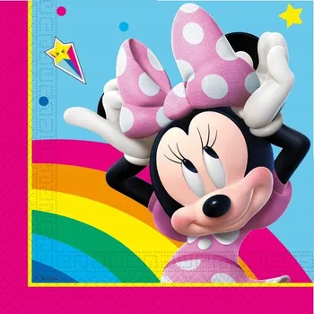 Papírový ubrousek Ubrousky Procos Minnie Mouse 33x33 cm, vícebarevné, 20 kusů