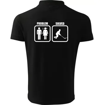 Pánská košile Problém hokejista - Polokošile pánská Pique Polo 203 - 5XL ( Černá )