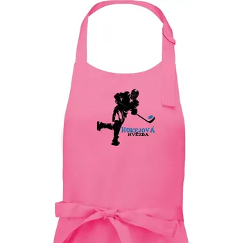 Kuchyňská zástěra Hokejová hvězda - Dámská zástěra na vaření - Univerzální velikost ( Růžová )