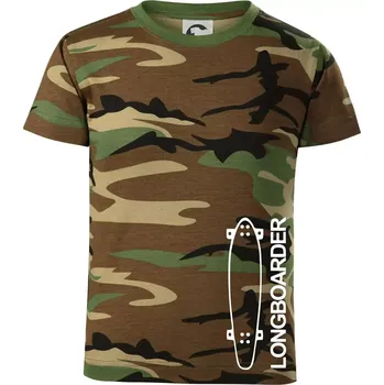 Chlapecké oblečení Longboard na výšku - Dětské maskáčové triko - 104-110cm / 3-4 roky ( Hnědý maskáč )
