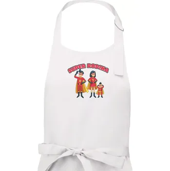 Kuchyňská zástěra Super rodina - jeden syn - Pánská zástěra na vaření - Univerzální velikost ( Bílá )