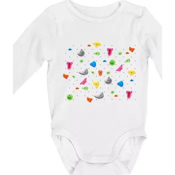 Lezení na stěně - chyty - Body kojenecké s dlouhým rukávem - Dlouhý r. 3-6 měs ( Bílá )