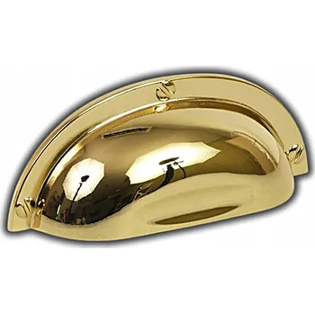 NÁBYTKOVÁ ÚCHYTKA OZDOBNÝ UNIVERZÁLNÍ ÚCHYT NÁBYTKU MUŠLE ZLATÁ ROZTEČ 64 MM