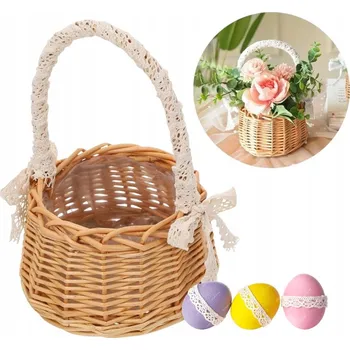 Nákupní košík VELIKONOČNÍ KOŠÍK PLETENÝ PROUTĚNÝ KOŠÍČEK S MAŠLÍ NA Velikonoce PIKNIK SVÁTKY