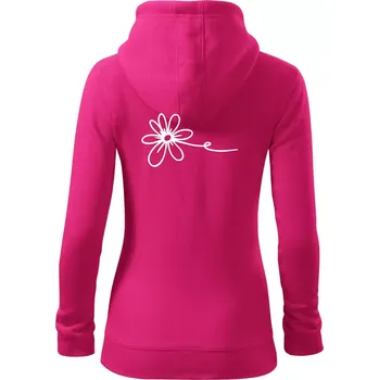 Dámská mikina Kopretina - Dámská mikina trendy zipper s kapucí - 2XL ( Purpurová )