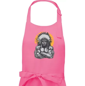 Kuchyňská zástěra Indián z posilky - Pánská zástěra na vaření - Univerzální velikost ( Růžová )