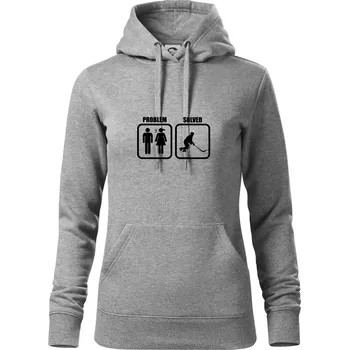 Dámská mikina Problém hokejista - Mikina dámská Cape s kapucí - 2XL ( Tmavě šedý melír )
