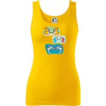 Dámské tričko Projev lásky zvířata - Dámské tílko - XS ( Žlutá )