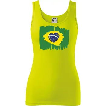 Brazílie vlajka srdce - Dámské tílko - S ( Limetková )