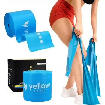30metrová GUMA POSILOVACÍ PÁSKA yellowFLAT band - modrá, odpor 9-11 kg