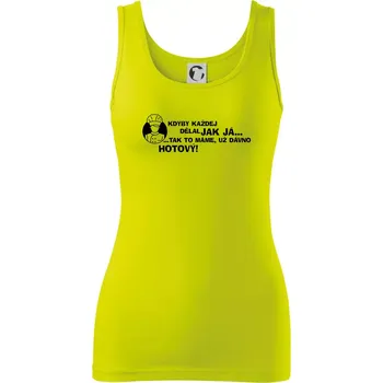 Dámské tričko Kuchař - kdyby každej dělal jak já, tak to máme už dávno hotový - Dámské tílko - XL ( Limetková )