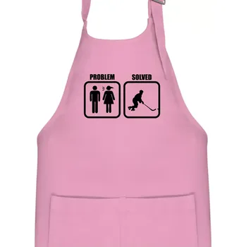 Kuchyňská zástěra Problém hokejista - Dětská zástěra na vaření - Univerzální velikost ( Růžová )