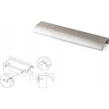 Nábytková úchytka VIEFE 128 s hranou z nerezové ocel