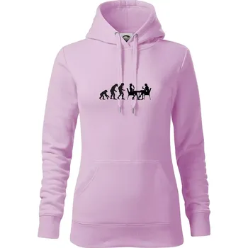 Dámská mikina Evoluce vína ženy - Mikina dámská Cape s kapucí - S ( Orchid )