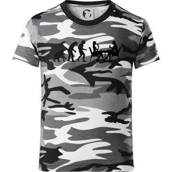 Chlapecké oblečení Evoluce vína ženy - Dětské maskáčové triko - 104-110cm / 3-4 roky ( Šedý maskáč )