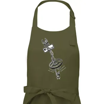 Kuchyňská zástěra Metal detector rock - Dámská zástěra na vaření - Univerzální velikost ( Khaki )