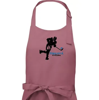 Kuchyňská zástěra Hokejová hvězda - Pánská zástěra na vaření - Univerzální velikost ( Starorůžová )