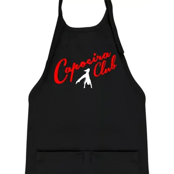 Kuchyňská zástěra Capoeira club s tanečníkem - Dětská zástěra na vaření - Univerzální velikost ( Černá )