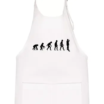 Kuchyňská zástěra Evoluce vína muž - Dětská zástěra na vaření - Univerzální velikost ( Bílá )