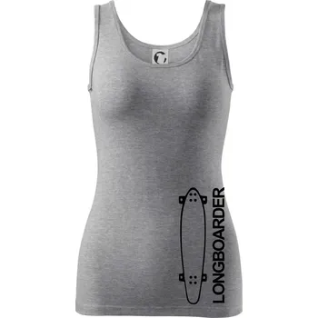 Dámské tričko Longboard na výšku - Dámské tílko - 2XL ( Tmavě šedý melír )