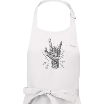 Kuchyňská zástěra Metal mechanical ruka - Dámská zástěra na vaření - Univerzální velikost ( Bílá )