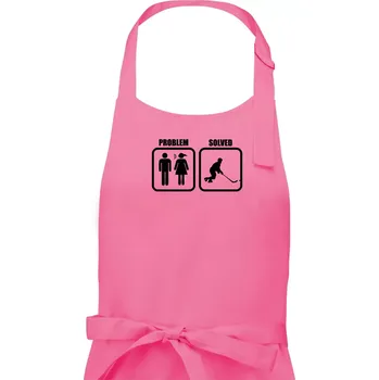 Kuchyňská zástěra Problém hokejista - Dámská zástěra na vaření - Univerzální velikost ( Růžová )