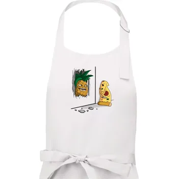 Kuchyňská zástěra Pizza hawai - Pánská zástěra na vaření - Univerzální velikost ( Bílá )