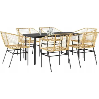 Sada zahradního nábytku z umělého ratanu vidaXL hnědá 7 ks