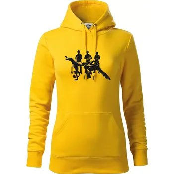 Dámská mikina Capoeira všichni - Mikina dámská Cape s kapucí - S ( Žlutá )