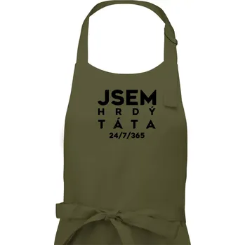 Kuchyňská zástěra Jsem hrdý táta - Pánská zástěra na vaření - Univerzální velikost ( Khaki )