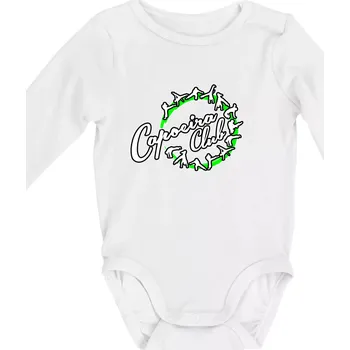 Kojenecký body Capoeira club nápis - cviky v kruhu - Body kojenecké s dlouhým rukávem - Dlouhý r. do 3 měs ( Bílá )