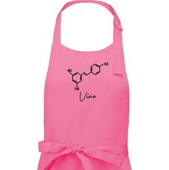 Kuchyňská zástěra Barová chemie - víno - Pánská zástěra na vaření - Univerzální velikost ( Růžová )