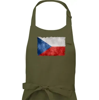 Kuchyňská zástěra Česká vlajka stará - Dámská zástěra na vaření - Univerzální velikost ( Khaki )