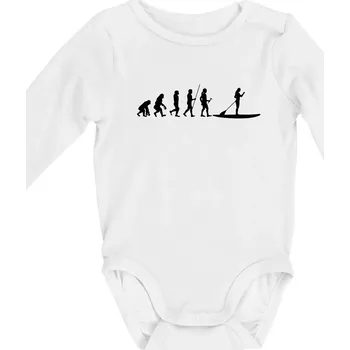 Evoluce paddleboard žena - Body kojenecké s dlouhým rukávem - Dlouhý r. 3-6 měs ( Bílá )