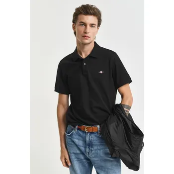 Pánská móda POLOKOŠILE GANT REG SHIELD SS PIQUE POLO BLACK