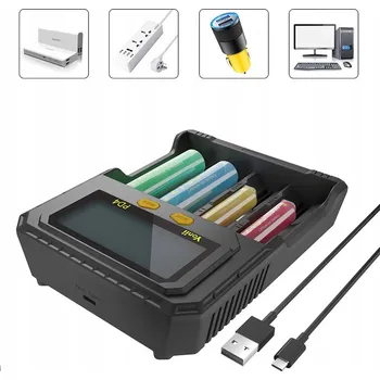 PD4 RYCHLÁ NABÍJEČKA PRO BATERIE AAA, AA, 18650, 21700, 26650