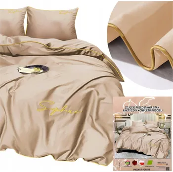 Povlečení Povlečení 160x200 komplet 3 Č. jednodílné s výšivkou mikrovlákno Areta béžová