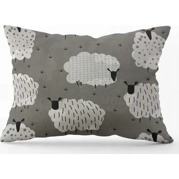 Polštář Povlak na polštář Ovečky 70x90 cm tmavě šedá