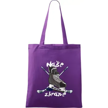 Hokej - naše zbraně - Taška bavlněná - 42 x 38 cm ( Fialová )