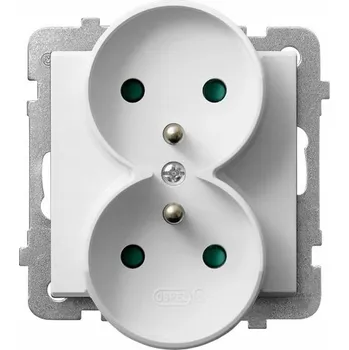 Elektrická zásuvka SONATA Dvojitá zásuvka s uzemněním bílá matná GP-2RRZP/m/75 OSPEL