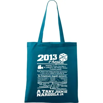 2013 v kostce - Taška bavlněná - 42 x 38 cm ( Petrolejová )