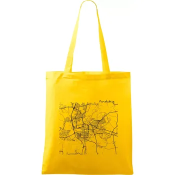 Nákupní taška Mapy měst černobílé Pardubice - Taška bavlněná - 42 x 38 cm ( Žlutá )