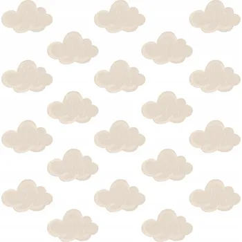 Obraz SAMOLEPKY PRO DĚTI BÉŽOVÉ MRAKY PASTELOVÉ MRAKY BOHO STYL SET