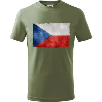 Česká vlajka stará - Tričko dětské bavlněné - 146 cm/10 let ( Khaki )