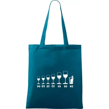 Evoluce víno celý týden - Taška bavlněná - 42 x 38 cm ( Petrolejová )