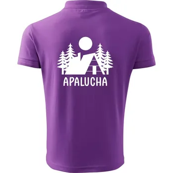 Pánská košile Apalucha chalupa - Polokošile pánská Pique Polo 203 - 5XL ( Fialová )