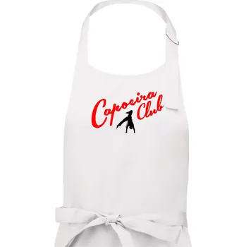 Kuchyňská zástěra Capoeira club s tanečníkem - Pánská zástěra na vaření - Univerzální velikost ( Bílá )