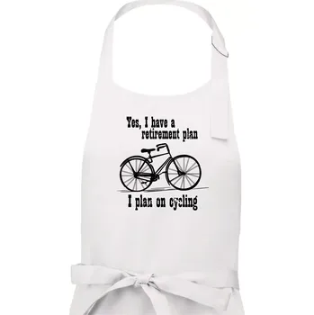 Kuchyňská zástěra Staré kolo - Yes, I have a retirement plan, I plan on cycling - Pánská zástěra na vaření - Univerzální velikost ( Bílá )
